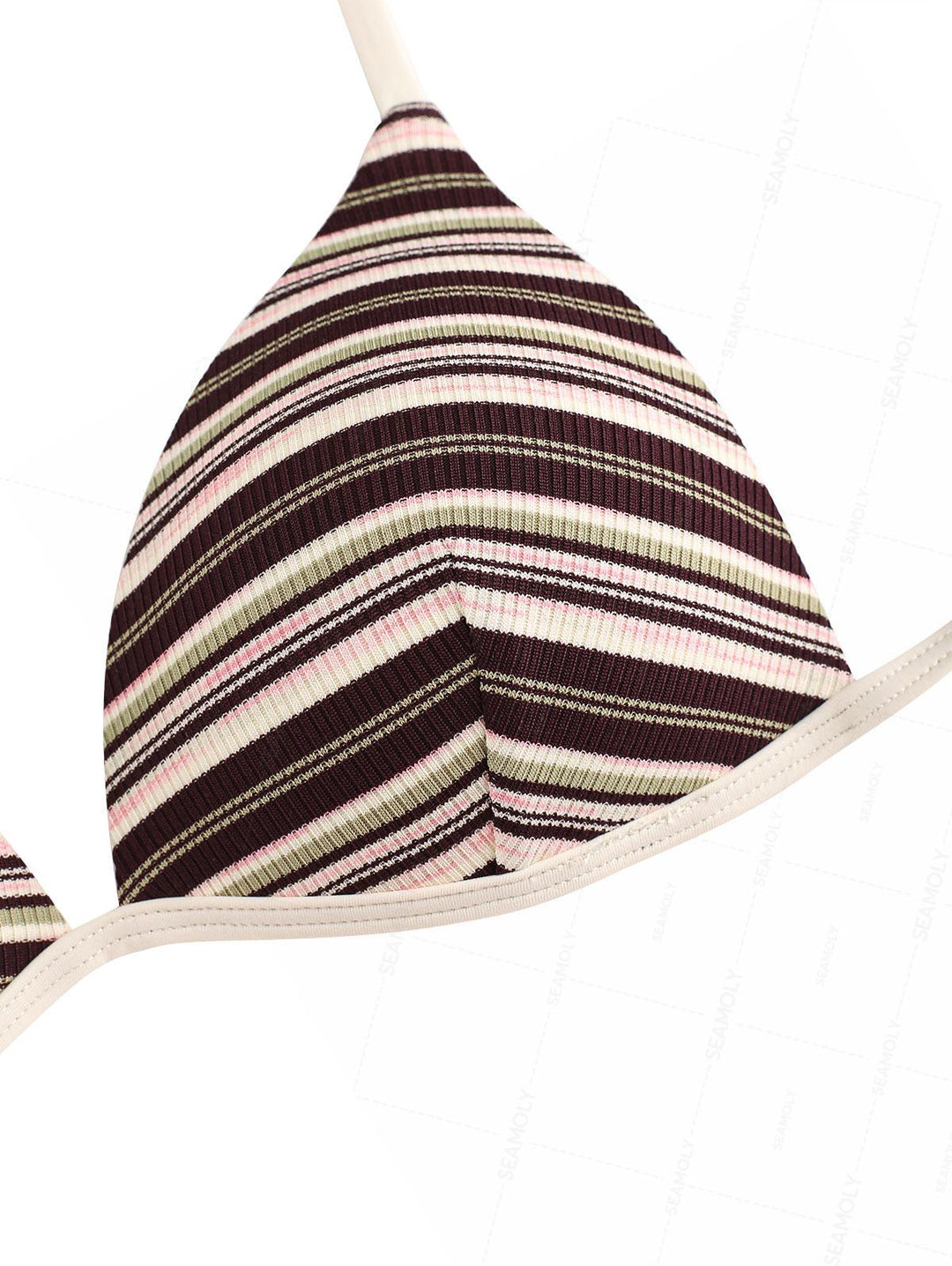 Seamolly Striped Triangle Push Up Top & Cheeky Brazilian Bottom Bikini Set