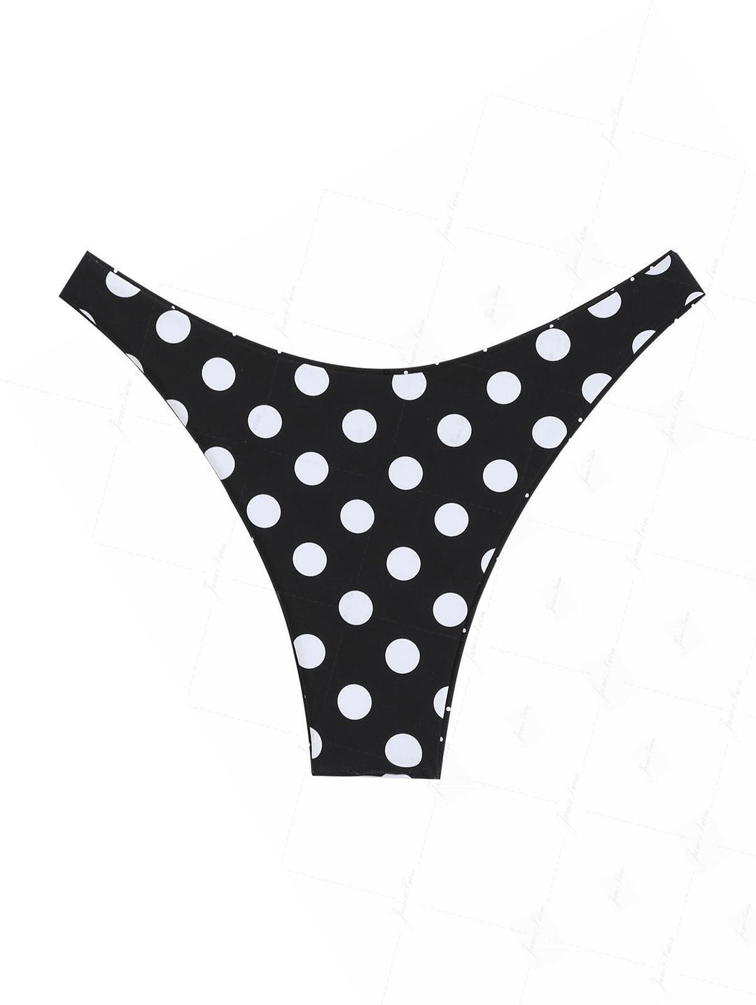 Black Polka Dot Print Reversible Cheeky Bikini Bottom
