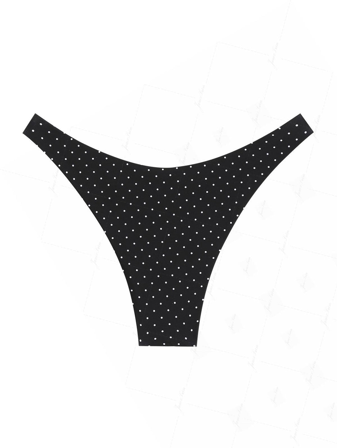 Black Polka Dot Print Reversible Cheeky Bikini Bottom
