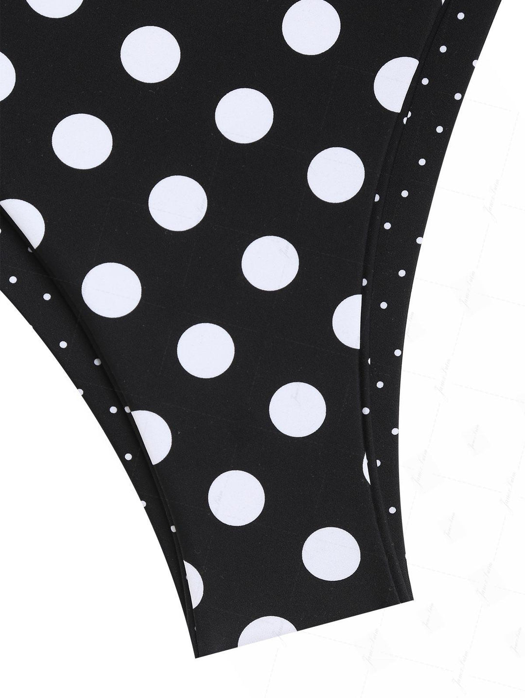 Black Polka Dot Print Halter Triangle Reversible Bikini Set