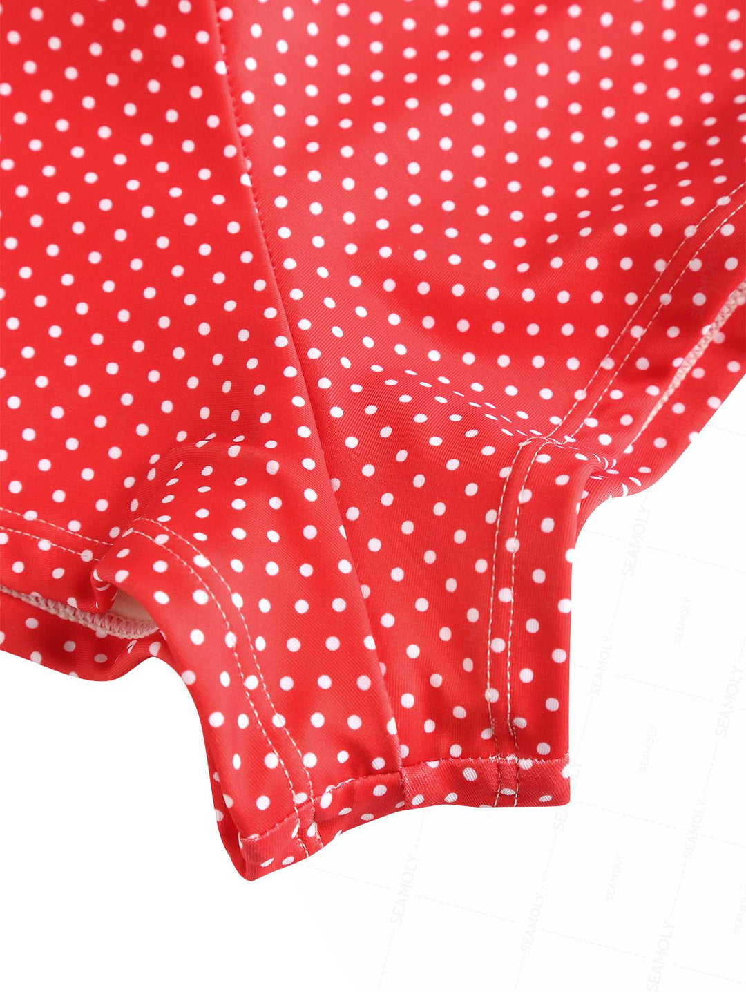 Seamolly Polka Dot Print Bowknot Bikini Bottom Cheeky Swim Boyshorts