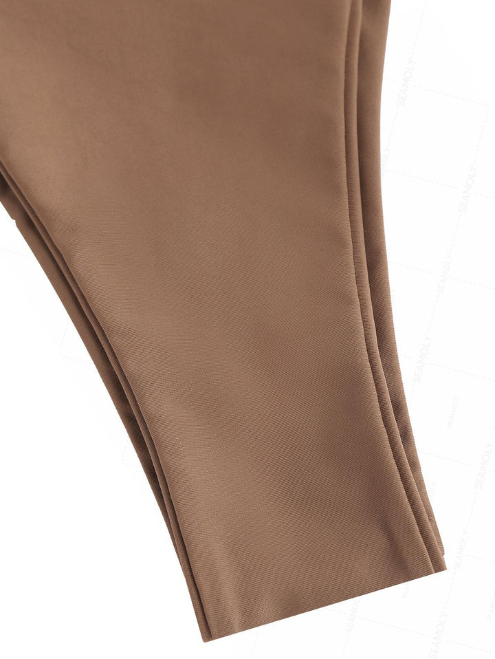 Seamolly Contrast Color Lace String Double Layer Bikini Set