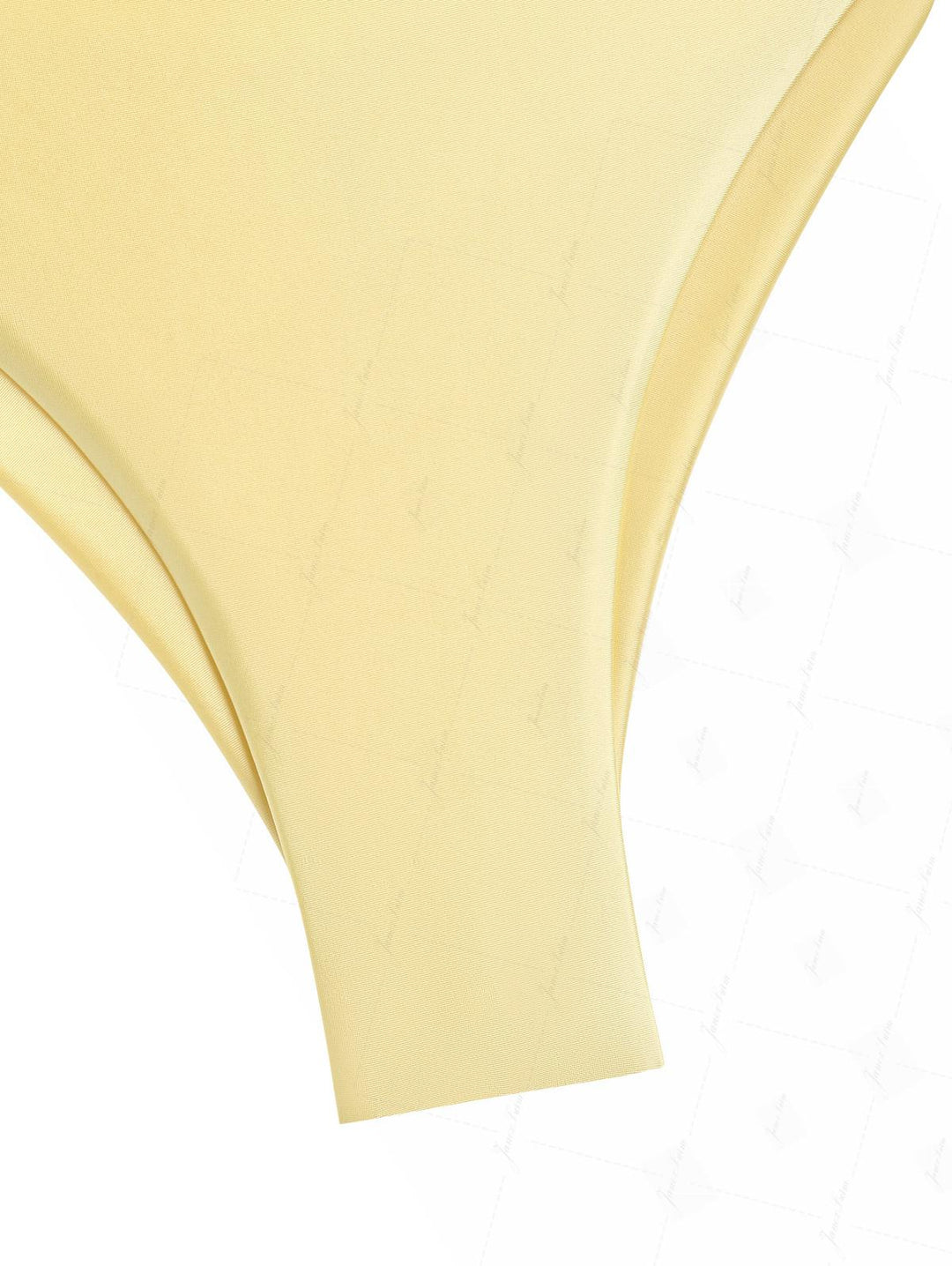 Light Yellow Satin Ruched Underwire Push Up Top & Cheeky Brazilian Bottom Bikini Set