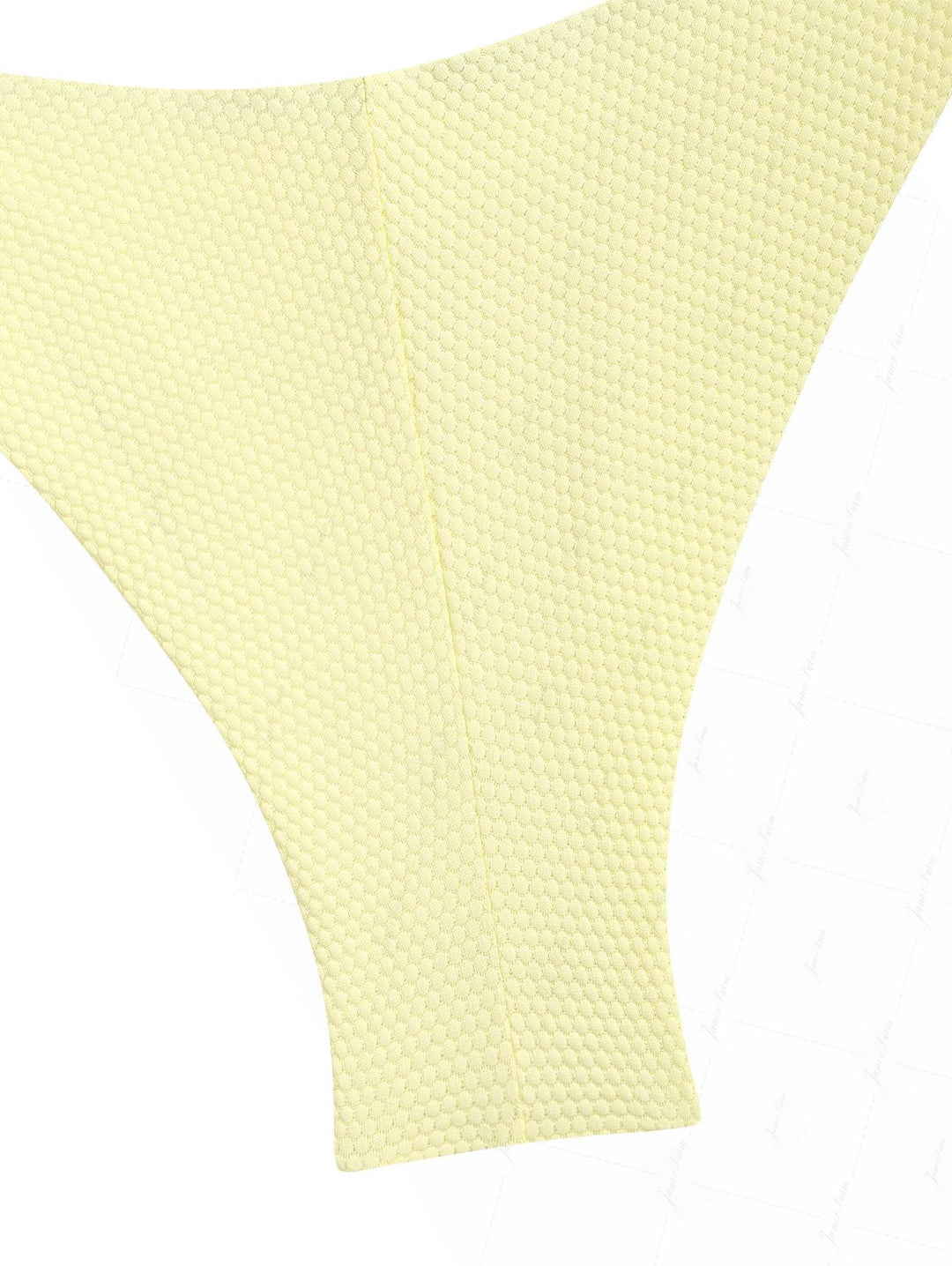 Light Yellow Textured Knit Fabric Underwire Top & Cheeky Brazilian Bottom Bikini Set