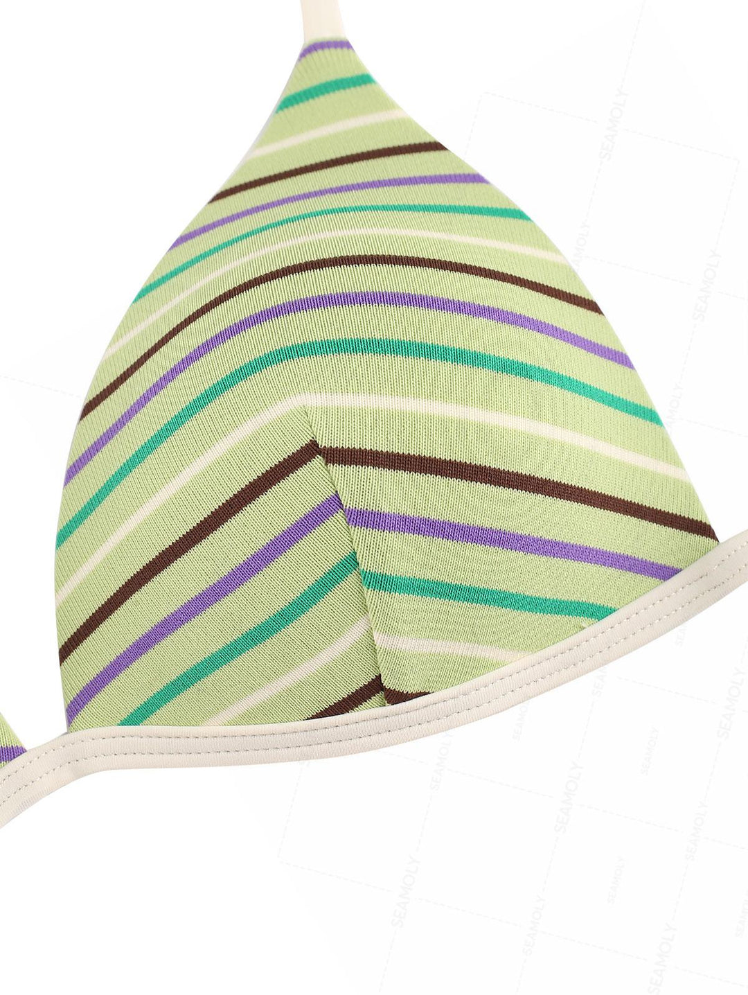 Seamolly Striped Triangle Push Up Top & Cheeky Brazilian Bottom Bikini Set