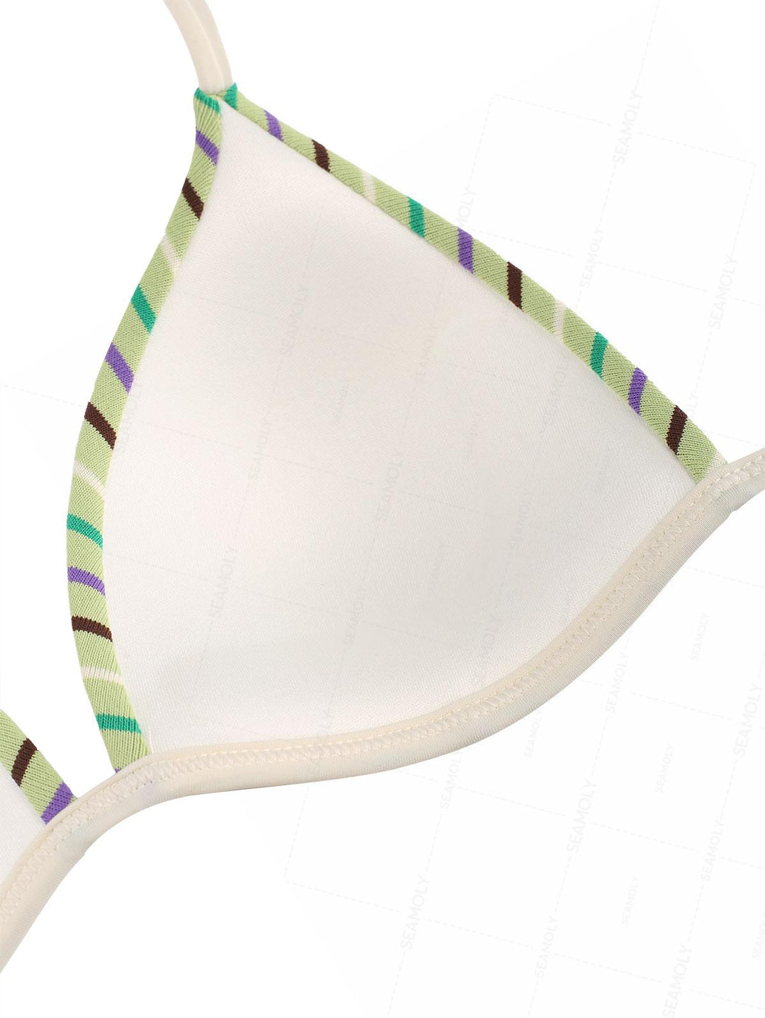 Seamolly Striped Triangle Push Up Top & Cheeky Brazilian Bottom Bikini Set