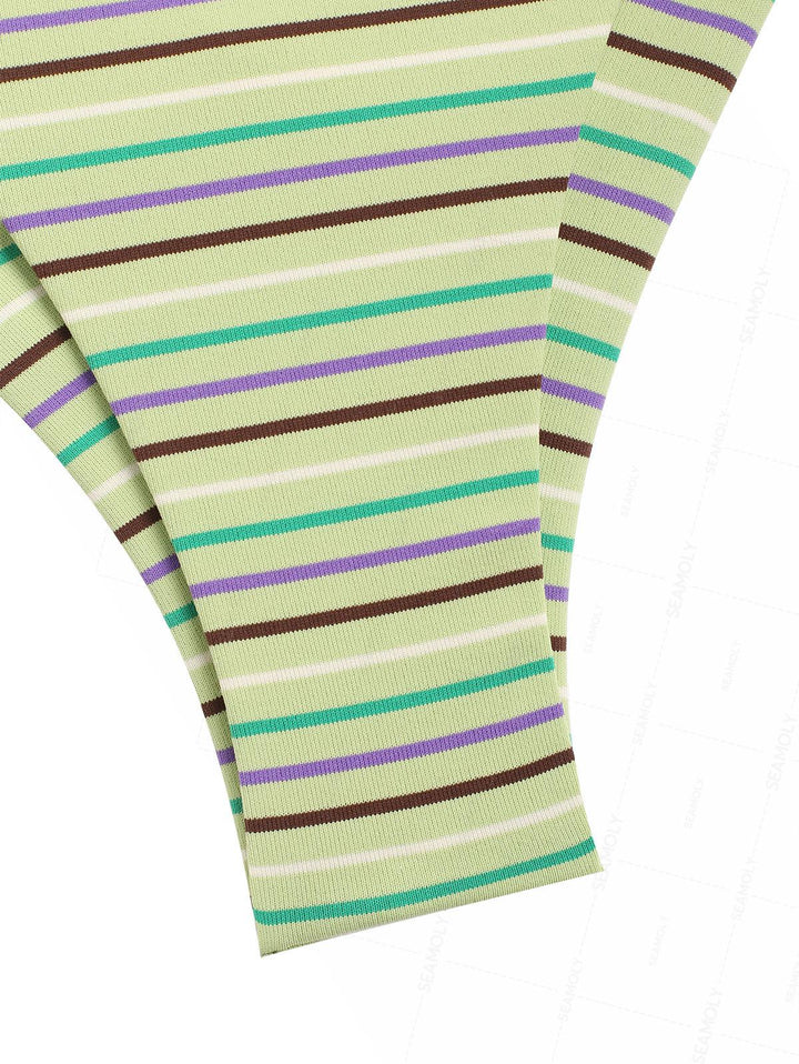 Seamolly Striped Triangle Push Up Top & Cheeky Brazilian Bottom Bikini Set