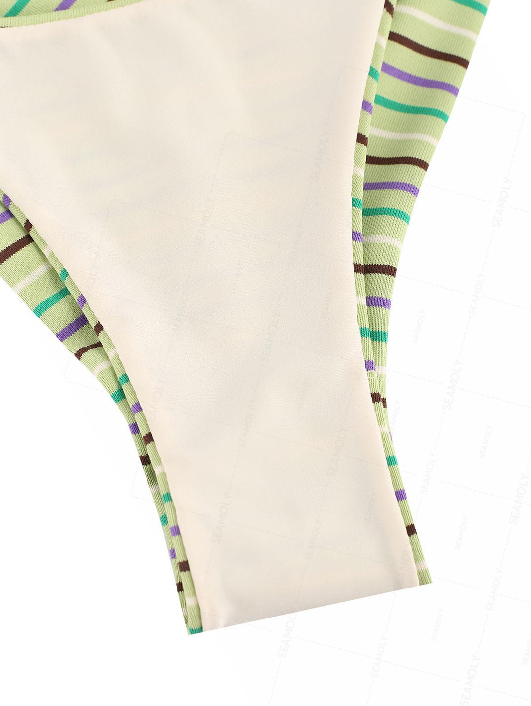 Seamolly Striped Triangle Push Up Top & Cheeky Brazilian Bottom Bikini Set