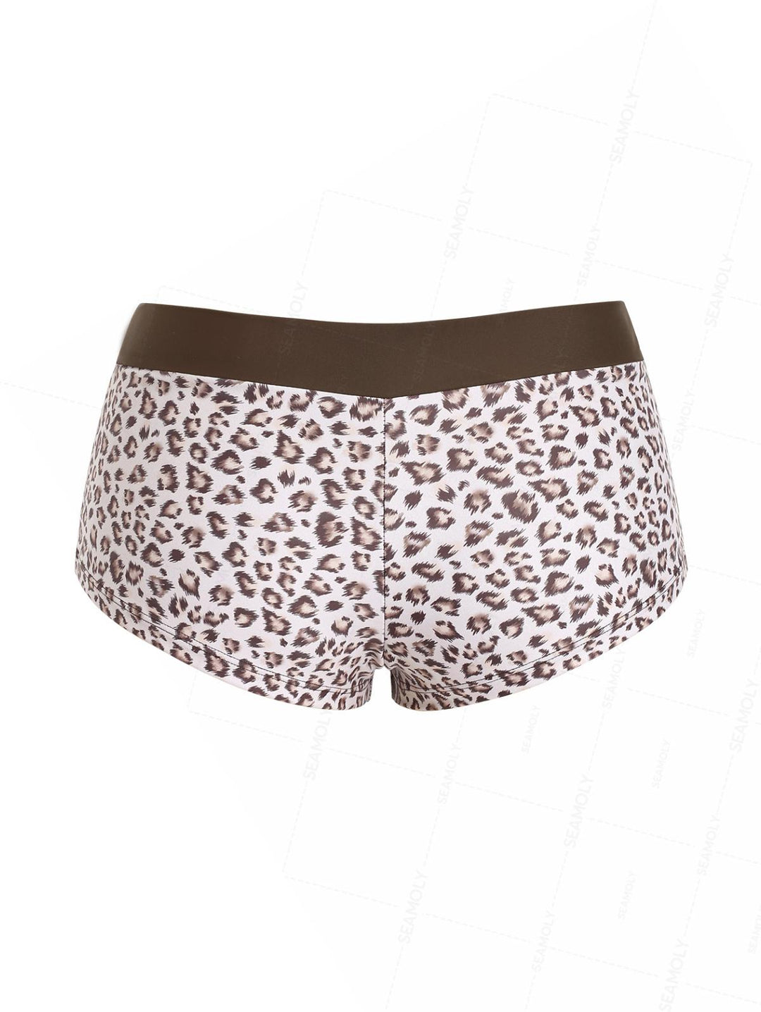 Seamolly Leopard Print Bikini Bottom Cheeky Swim Boyshorts