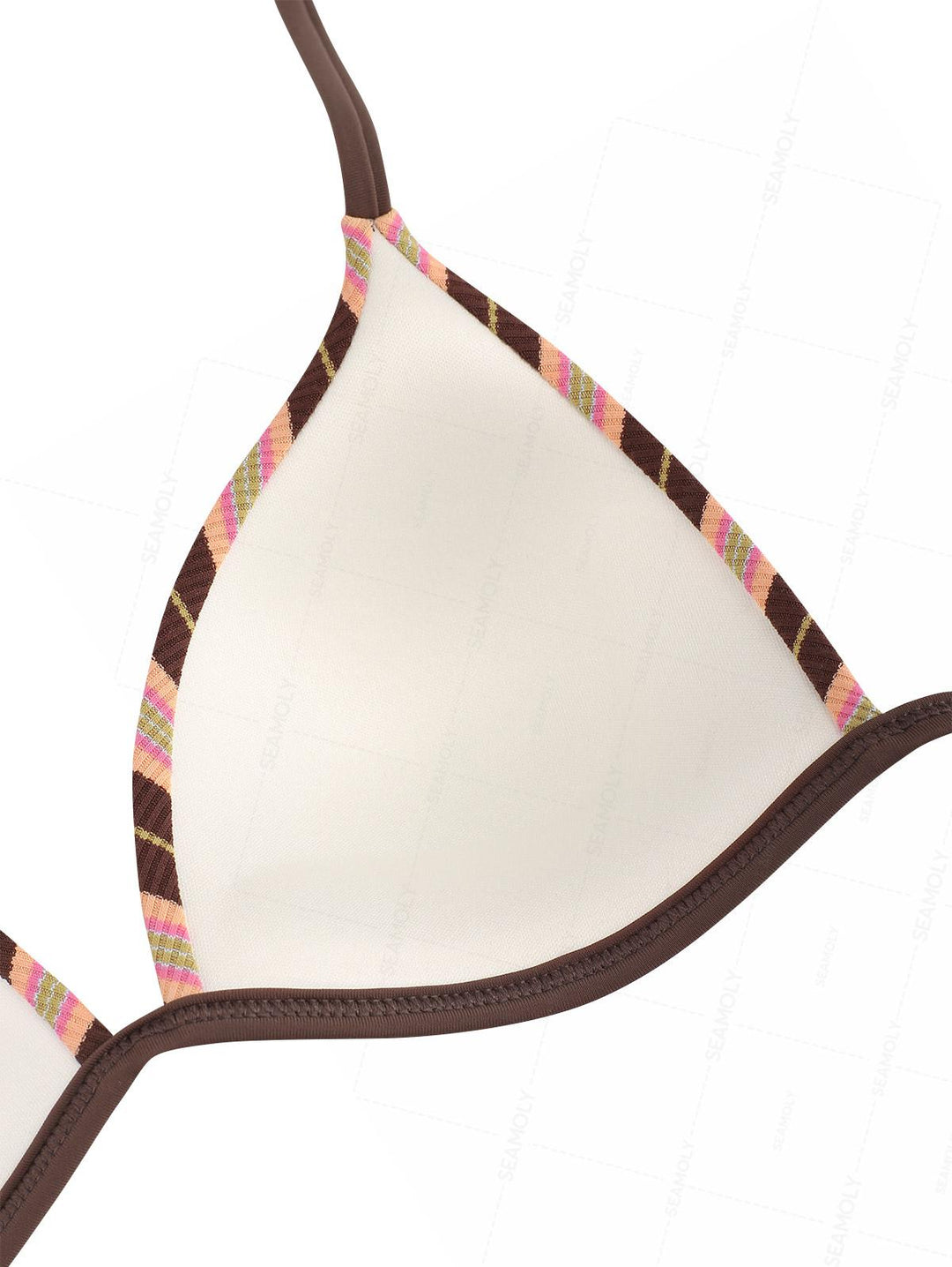 Seamolly Striped Triangle Push Up Top & Cheeky Brazilian Bottom Bikini Set