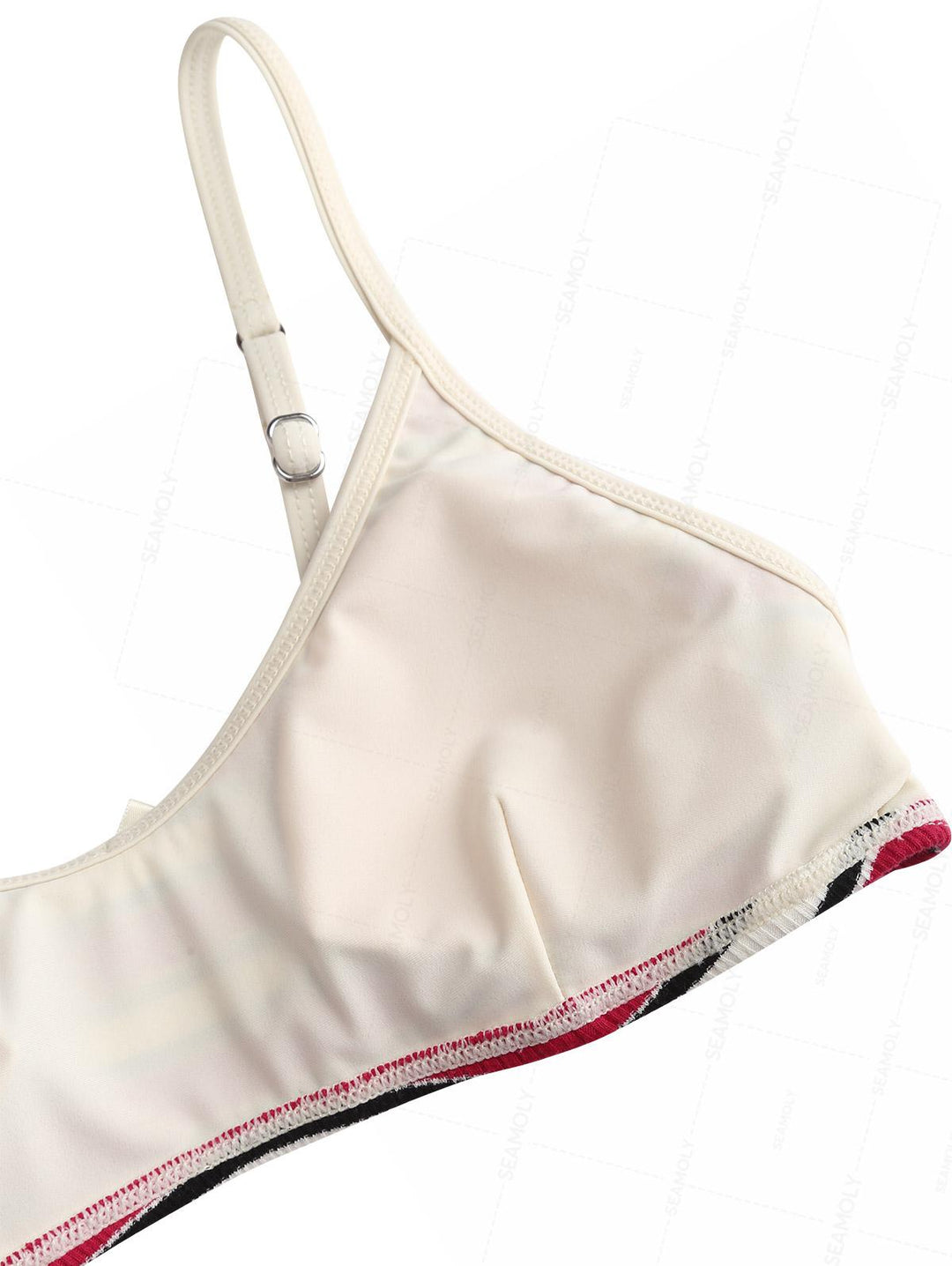 Seamolly Ribbed Knit Striped Tank Style Cheeky Boyshorts Bikini Set