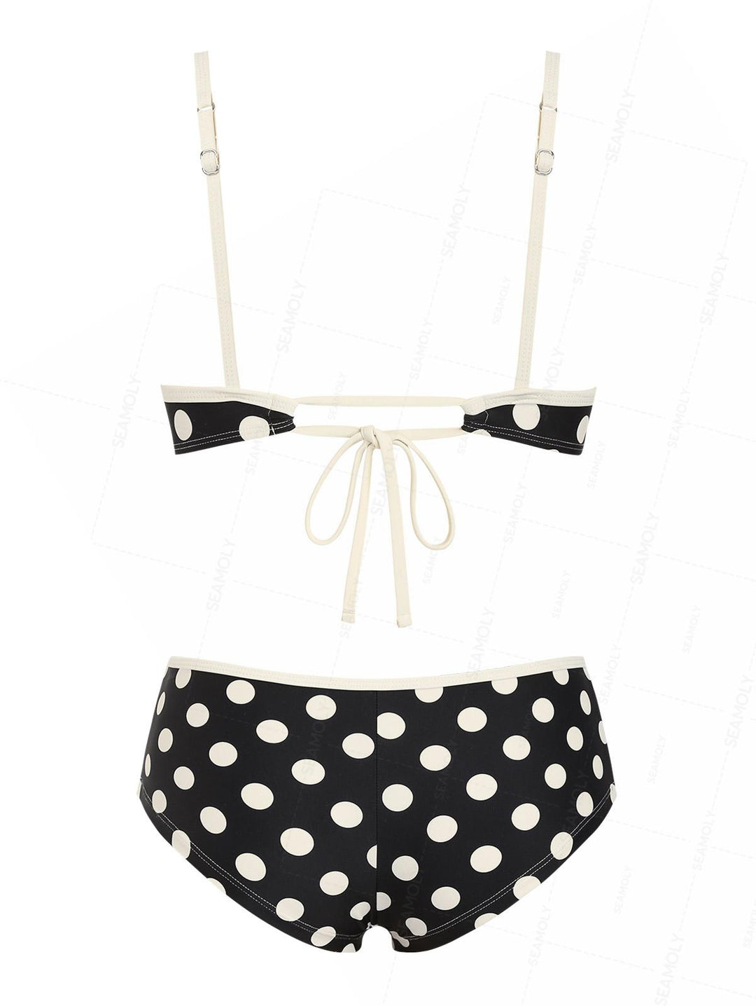 Seamolly Polka Dot Print Tank Style Cheeky Boyshorts Bikini Set