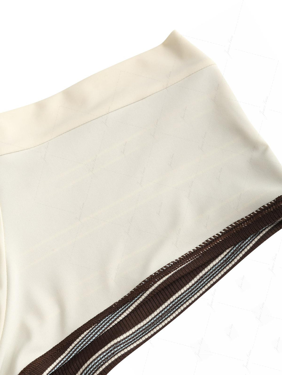 Deep Coffee Striped Two-way Bikini Bottom Cheeky Swim Boyshorts