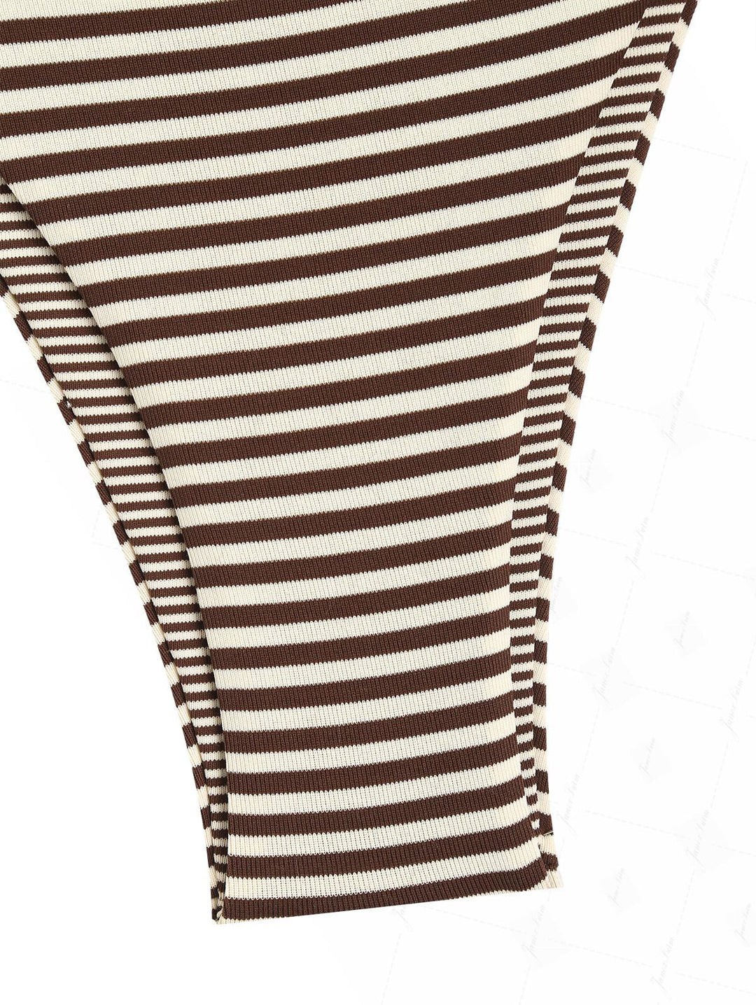Brown Knit Striped Reversible Tie Side String Bikini Bottom