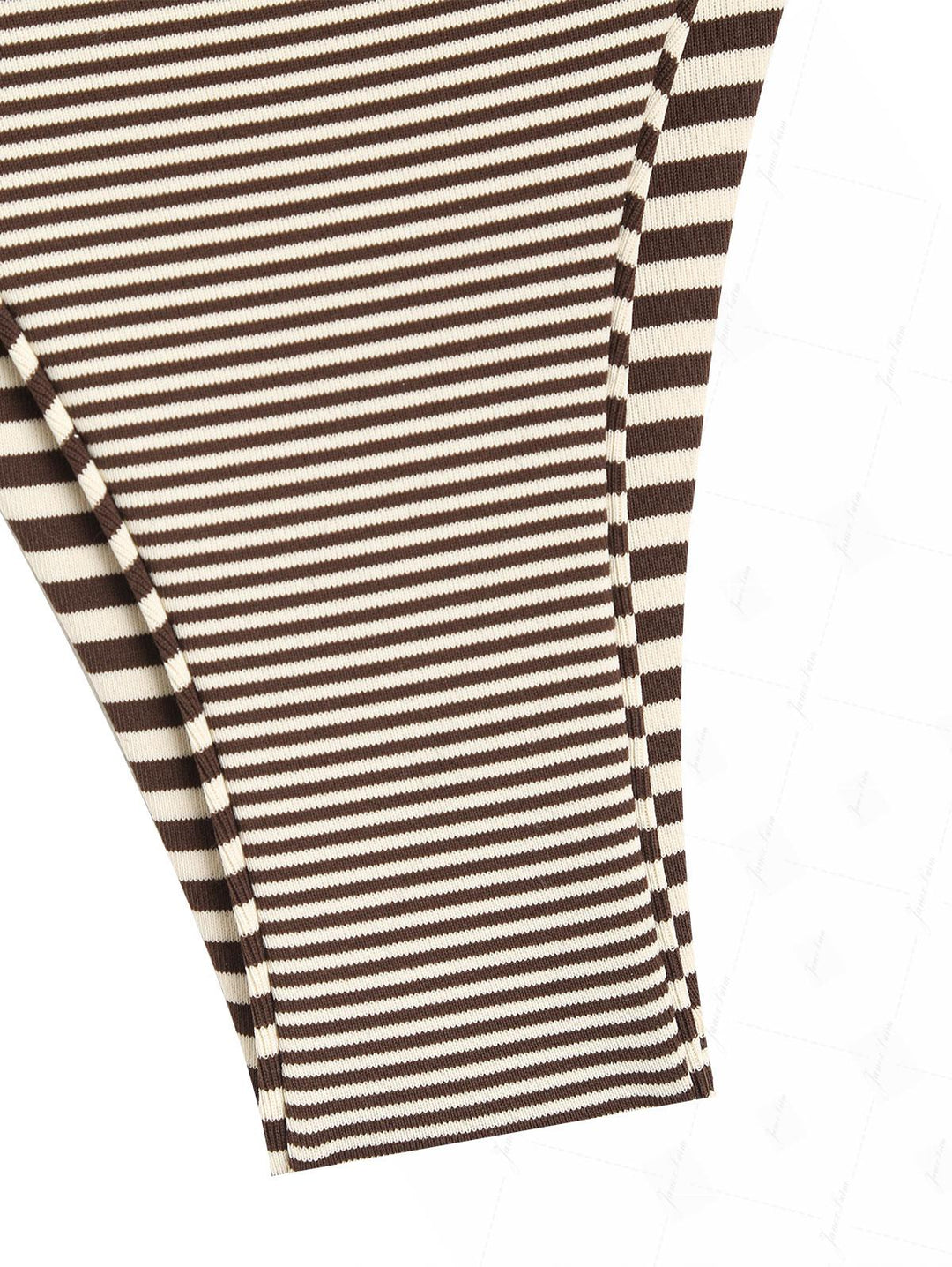 Brown Knit Striped Reversible Tie Side String Bikini Bottom