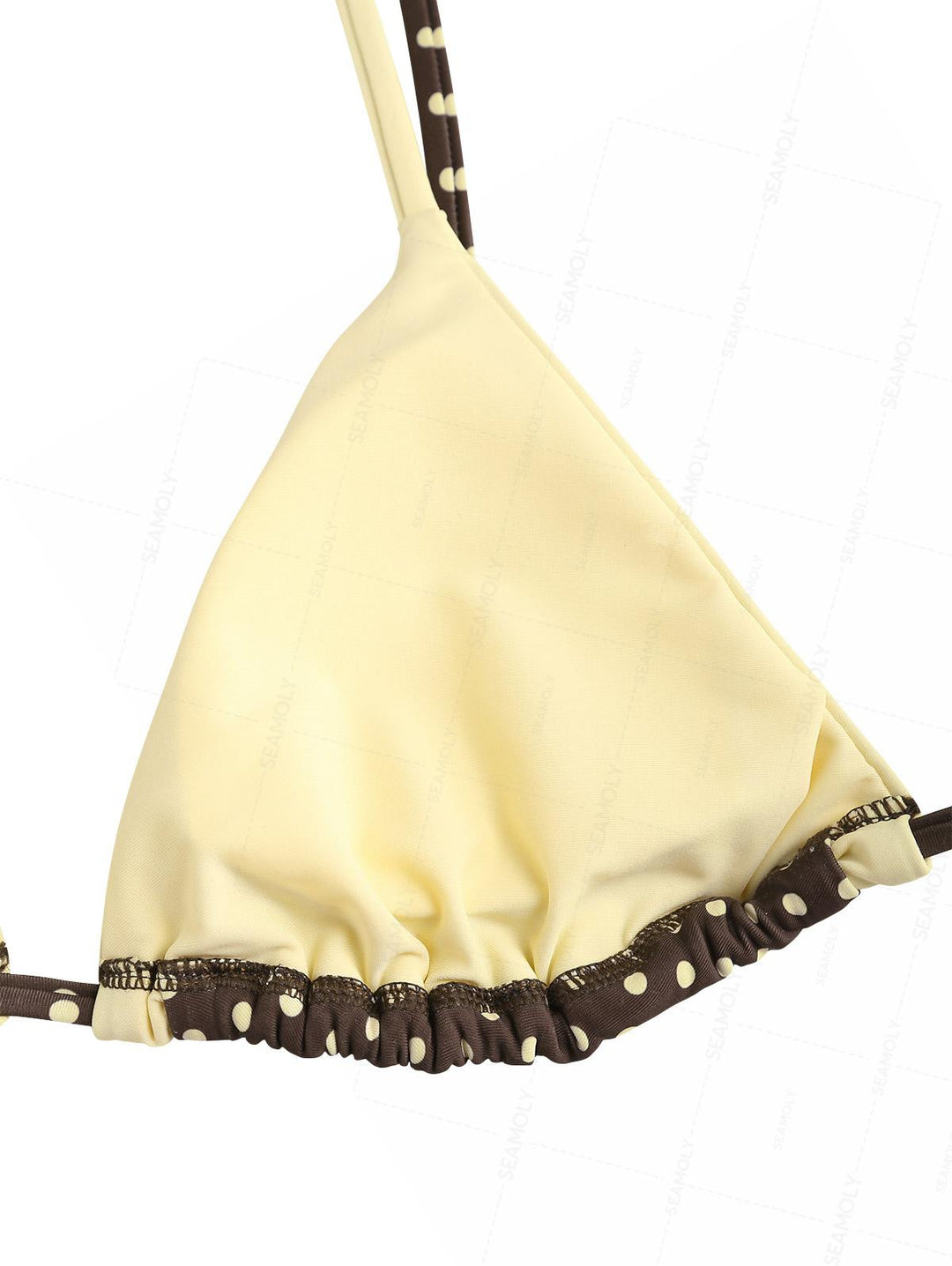 Seamolly 3 Piece Swimsuit-Polka Dot Print String Double Layer Bikini Set & Cover Up Shorts