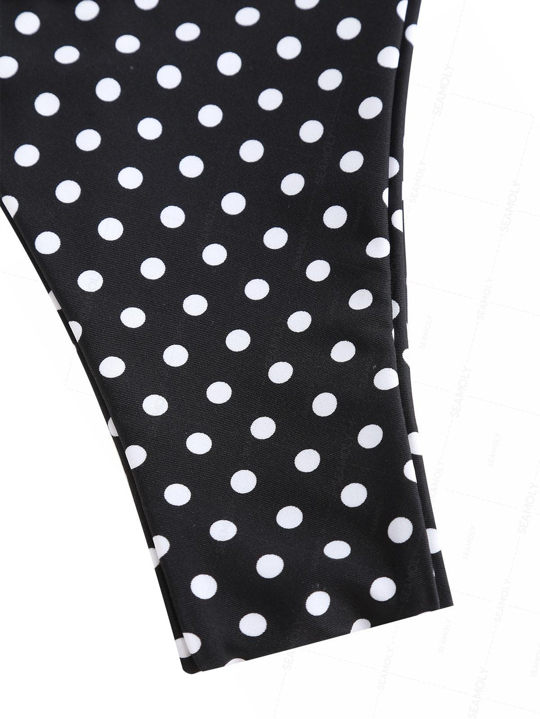 Seamolly Contrast Color Polka Dot Print Tie Side Double Layer Bikini Set