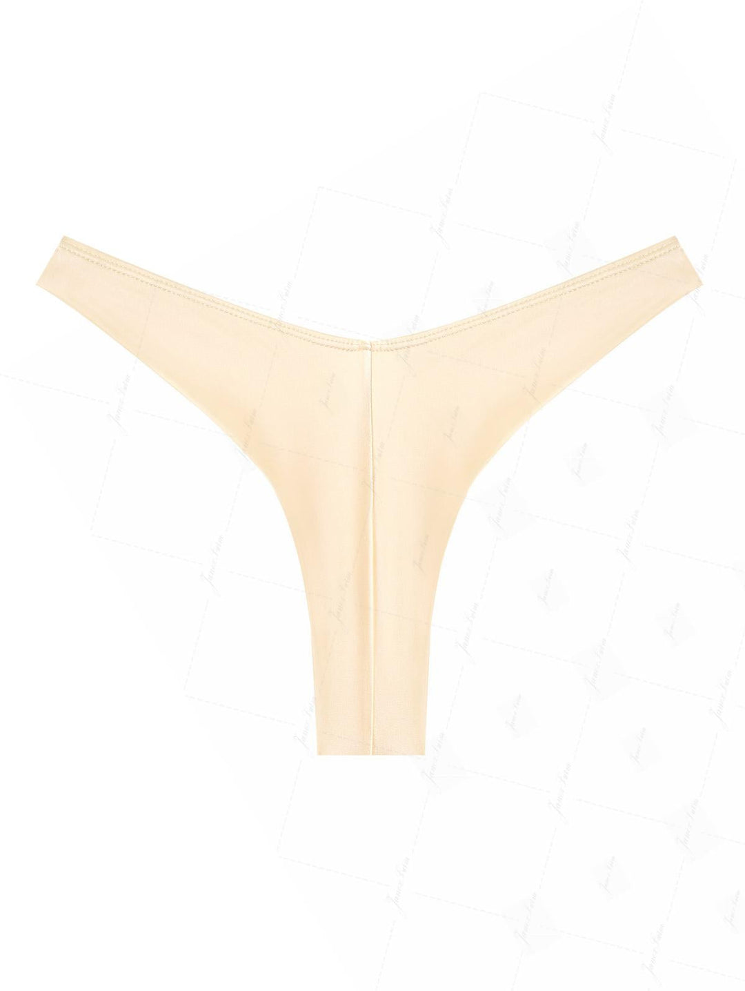 Champagne Satin Solid Color High Leg Cheeky Brazilian Bikini Bottom