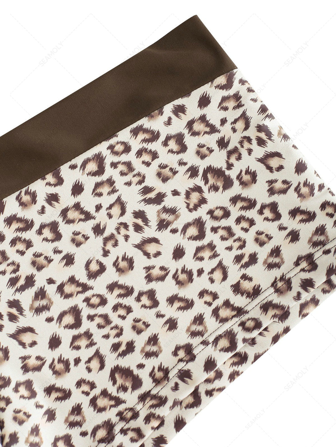 Seamolly 3 piece Leopard Print Double Layer Cheeky Boyshort Bikini Set