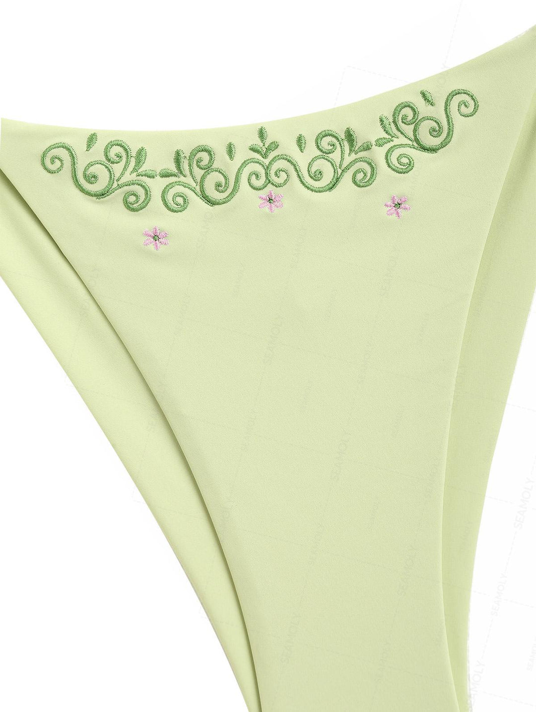 Seamolly Embroidered Scalloped Edge Cami Tank Top & Cheeky Brazilian Bottom Tankini Set