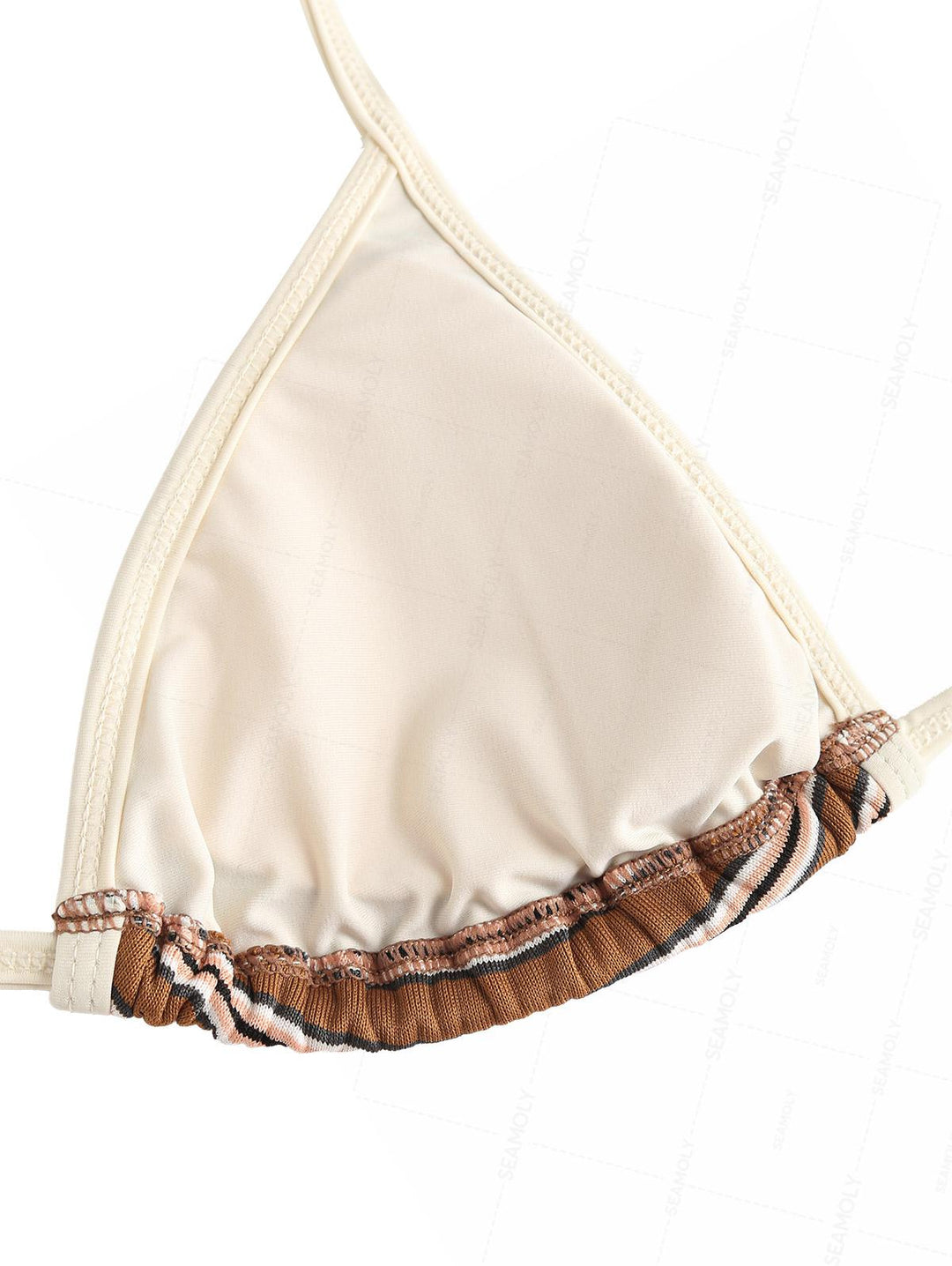 Seamolly Striped Contrast Binding Cutout Tied Cheeky Boyshorts Bikini Set