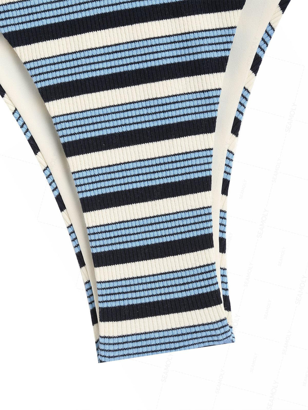 Seamolly Contrast Color Striped O Ring Double Layer Bikini Set