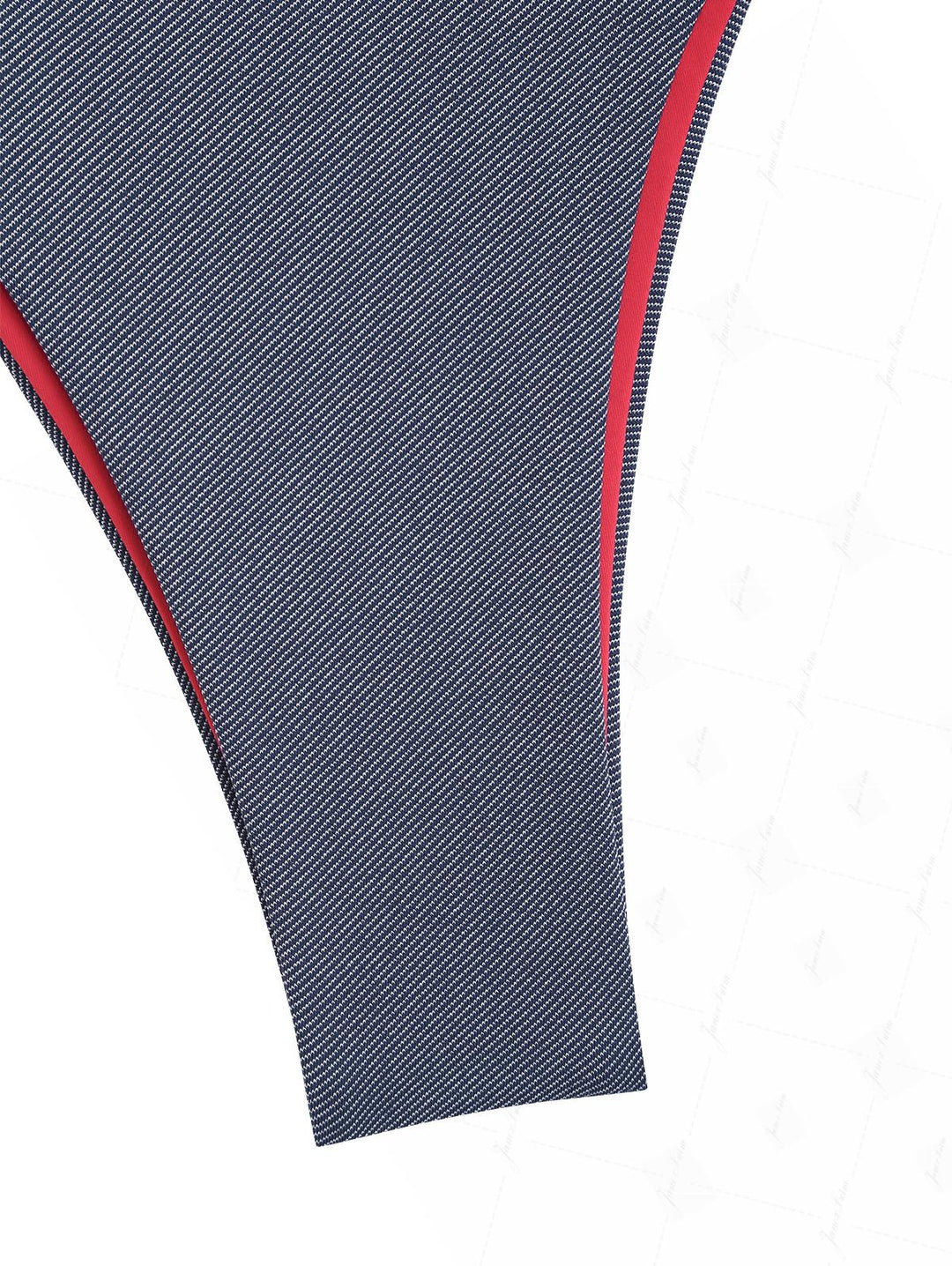 Deep Blue Denim Contrast Color String Double Layer Bikini Bottom