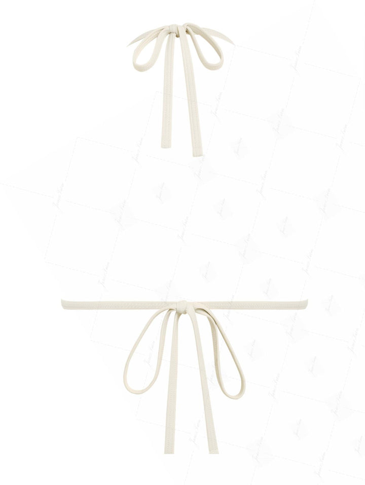 Deep Coffee Ribbed Knit Striped Triangle Push Up Bikini Top