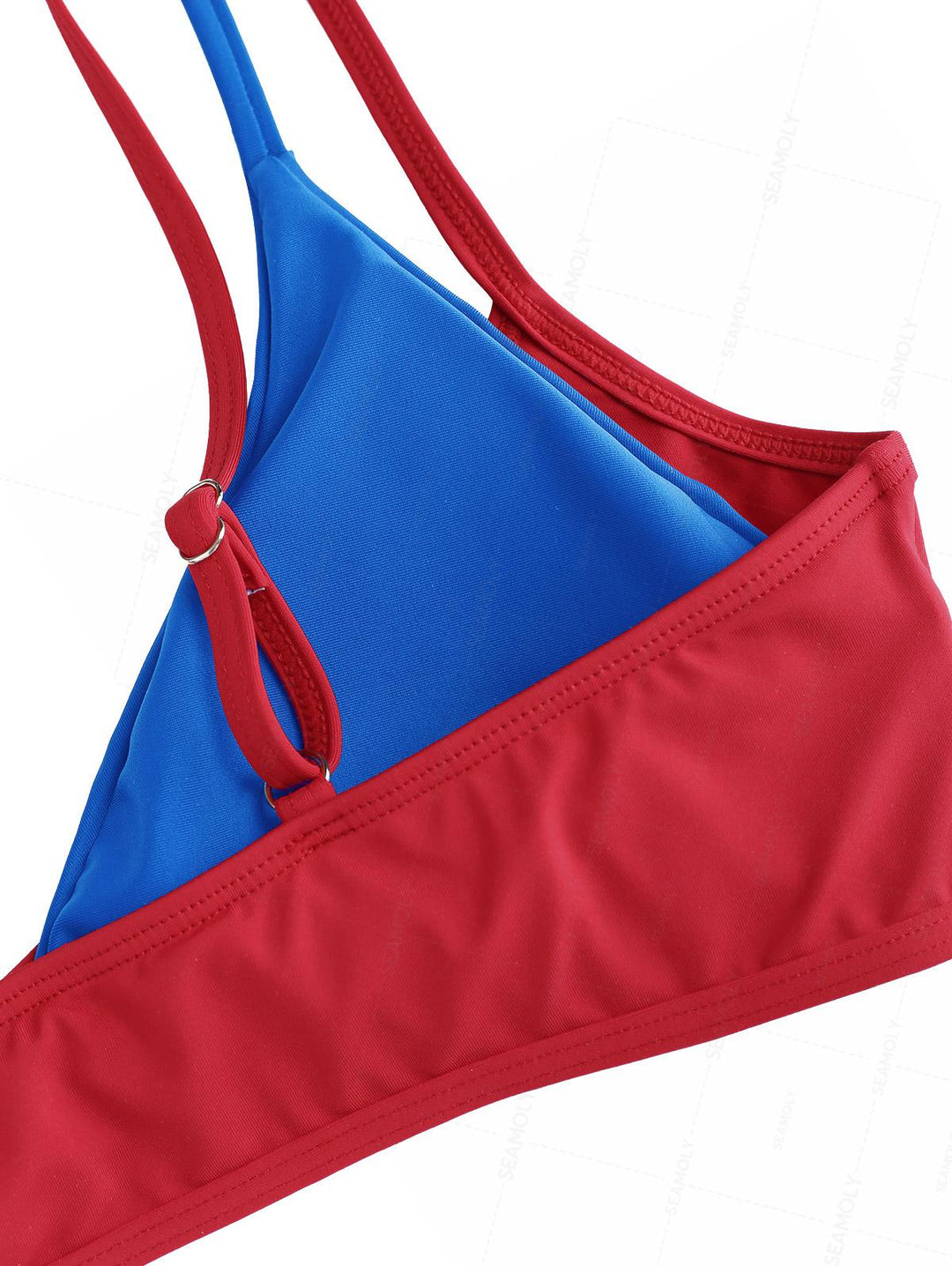 Seamolly Colorblock Two Tone Tie Side Double Layer Bikini Set