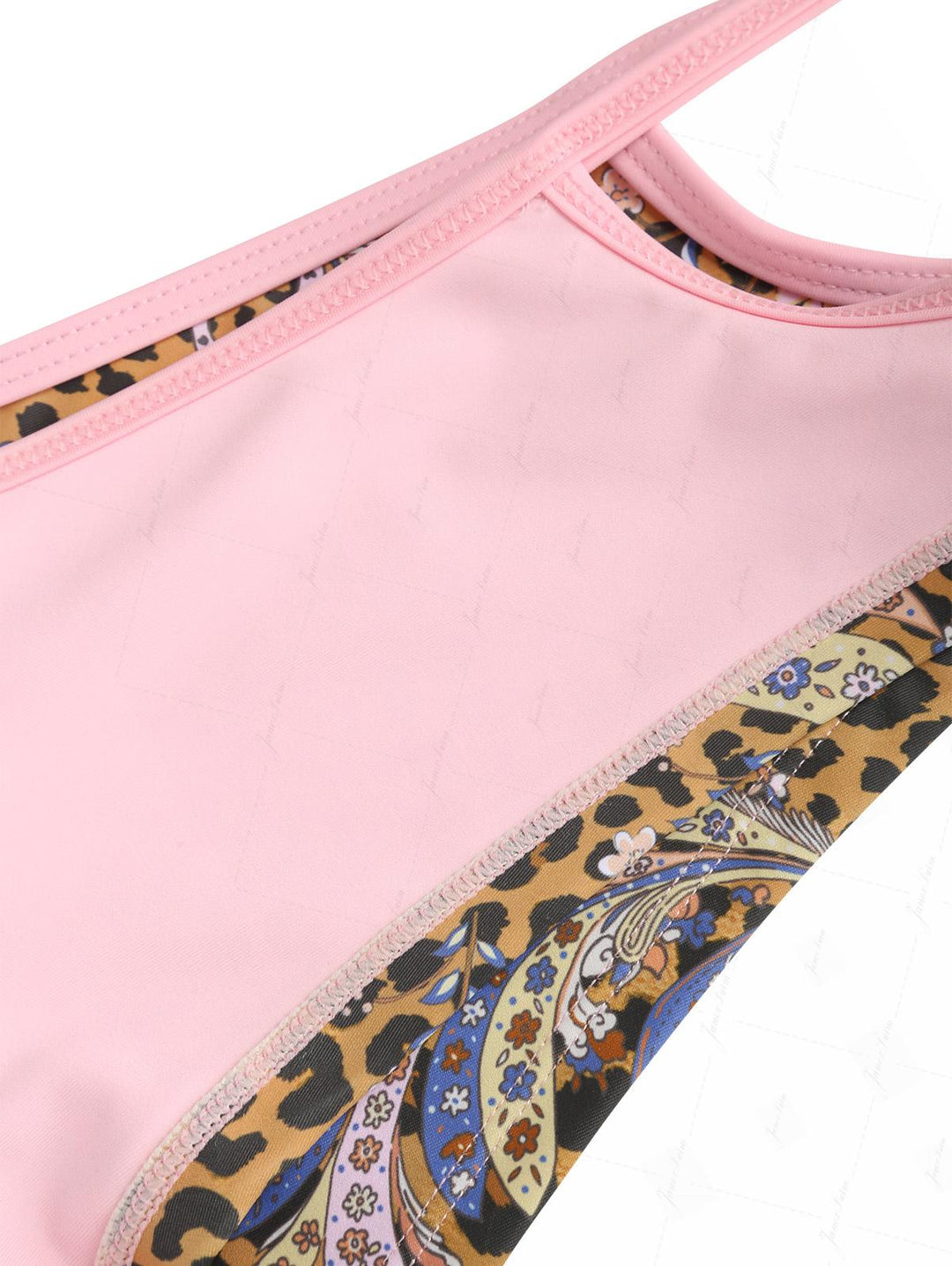 Brown Leopard Paisley Print Cutout Tie Side Bikini Bottom Cheeky Swim Boyshorts
