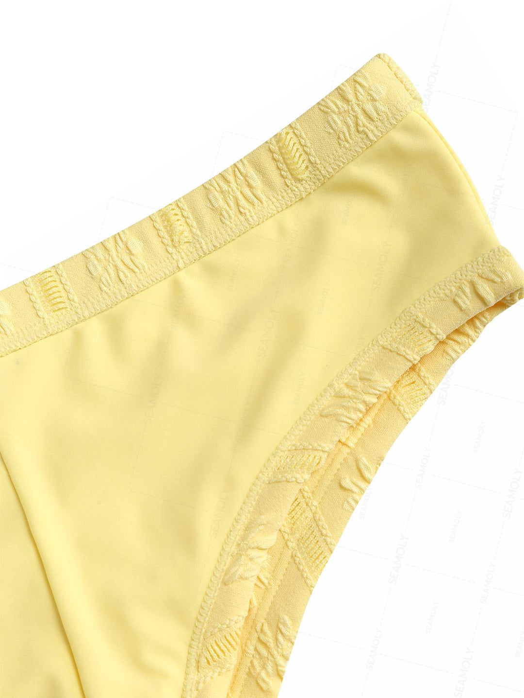 Seamolly Y2K Jacquard Push Up Top & Cheeky Boyshorts Bikini Set