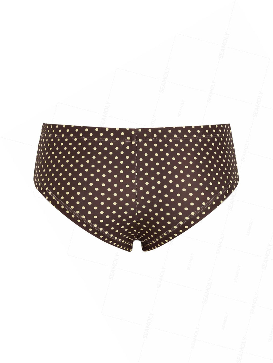Seamolly Polka Dot Print Bowknot Bikini Bottom Cheeky Swim Boyshorts