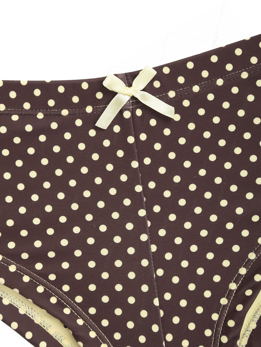 Seamolly Polka Dot Print Bowknot Bikini Bottom Cheeky Swim Boyshorts