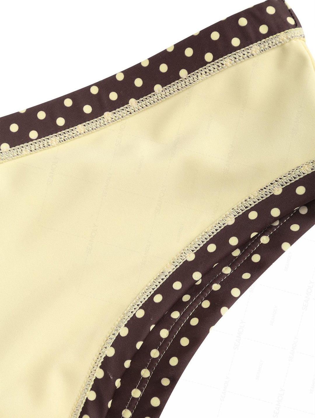 Seamolly Polka Dot Print Bowknot Bikini Bottom Cheeky Swim Boyshorts