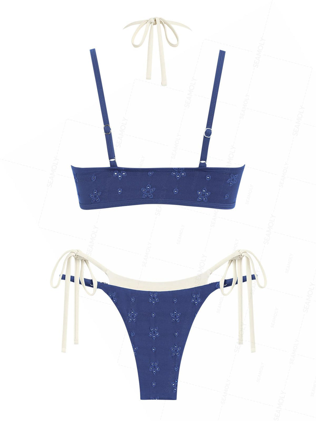Seamolly Recycled Fabric Jacquard String Double Layer Bikini Set