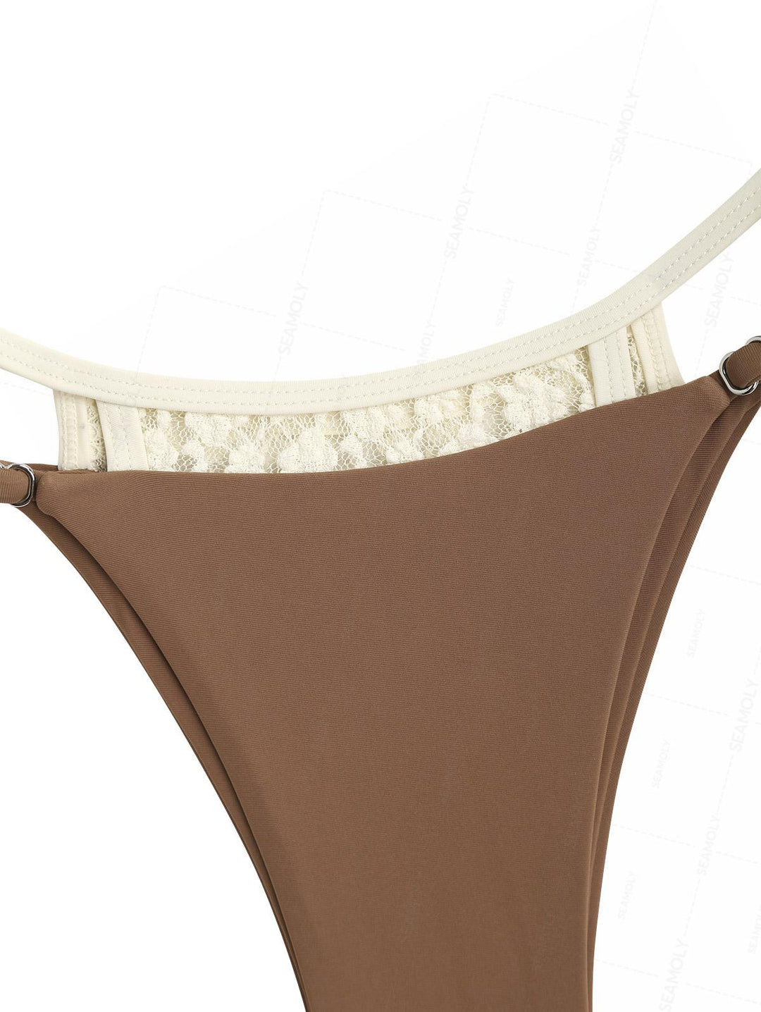 Seamolly Contrast Color Lace O Ring String Double Layer Bikini Set