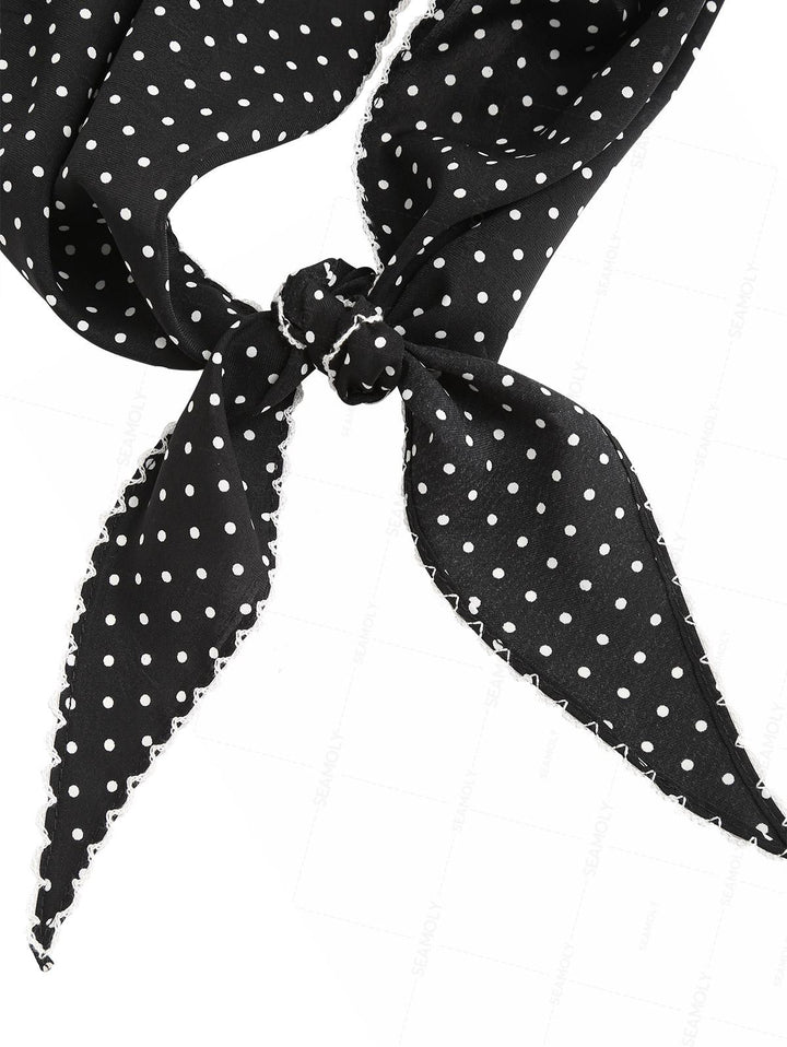 Striped/Polka Dot Print Bandana Triangle Kerchief Headband Hair Scarf
