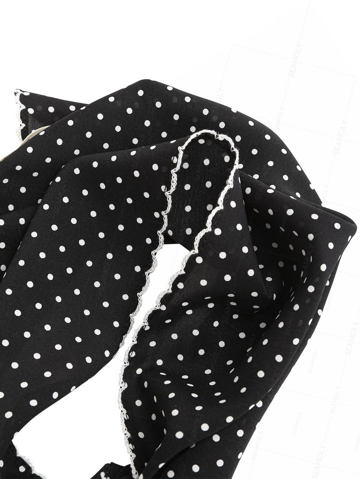 Striped/Polka Dot Print Bandana Triangle Kerchief Headband Hair Scarf