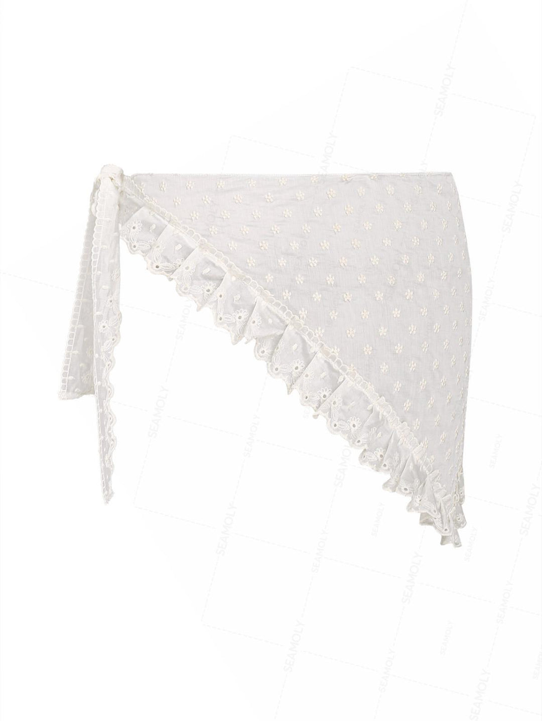 Vintage Bohemian Lace Floral Triangle Cover Up Sarong