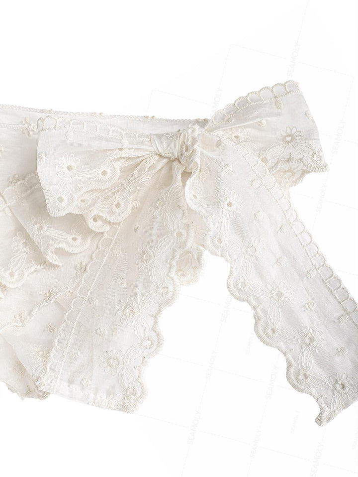 Vintage Bohemian Lace Floral Triangle Cover Up Sarong