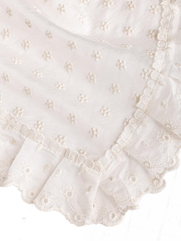 Vintage Bohemian Lace Floral Triangle Cover Up Sarong