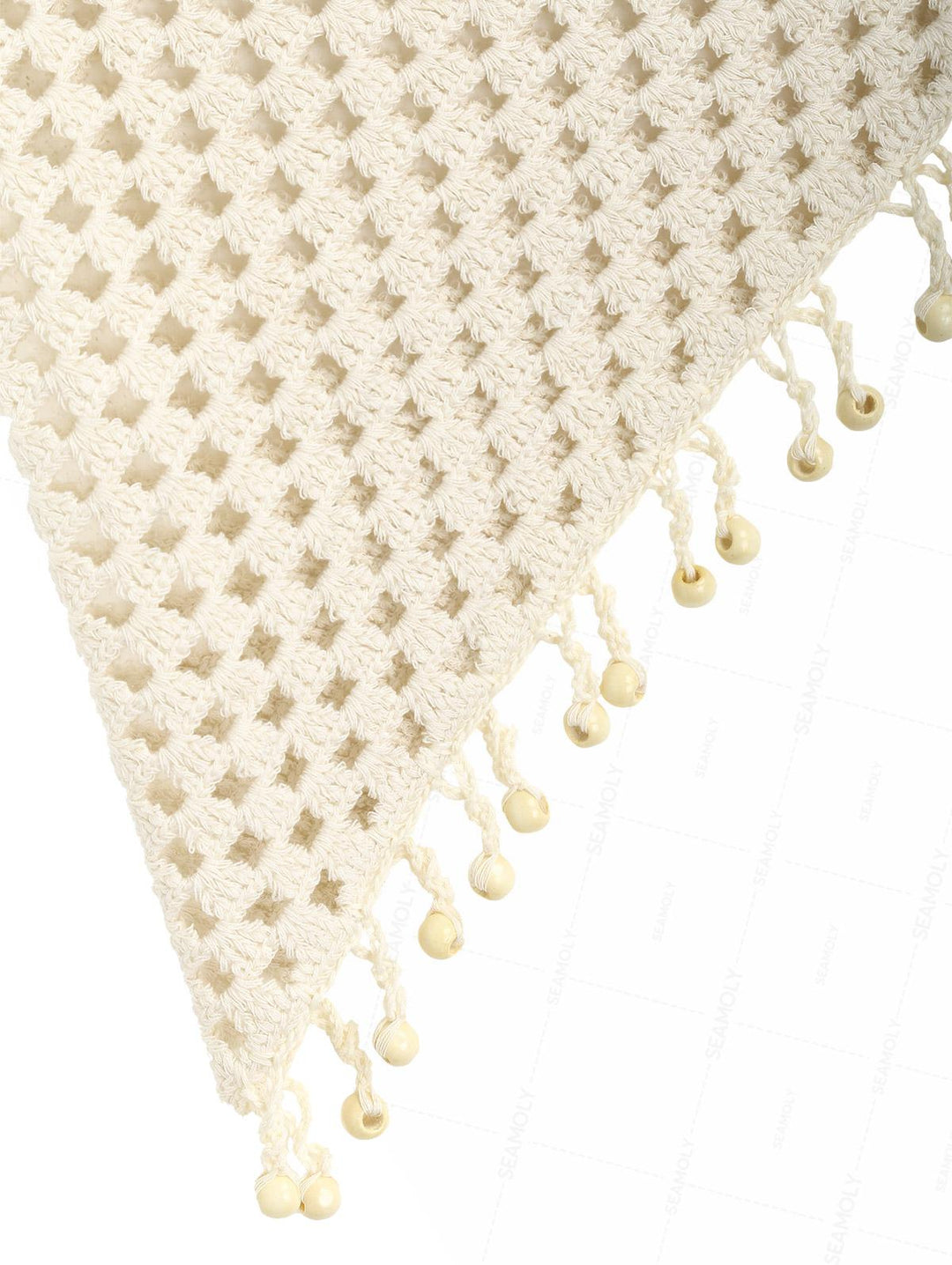 Hollow Out Crochet Fringed Triangle Cover Up Sarong