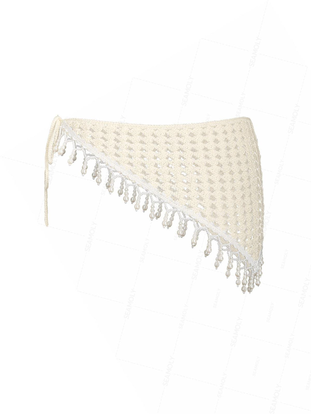 Hollow Out Crochet Fringed Triangle Cover Up Sarong
