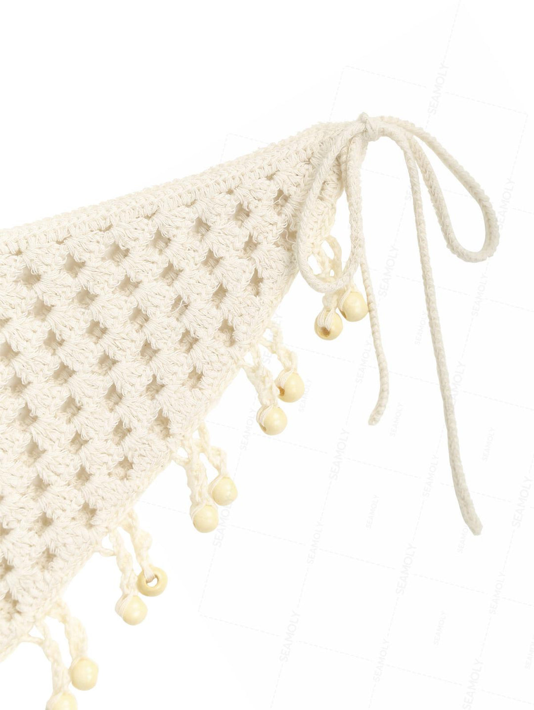 Hollow Out Crochet Fringed Triangle Cover Up Sarong