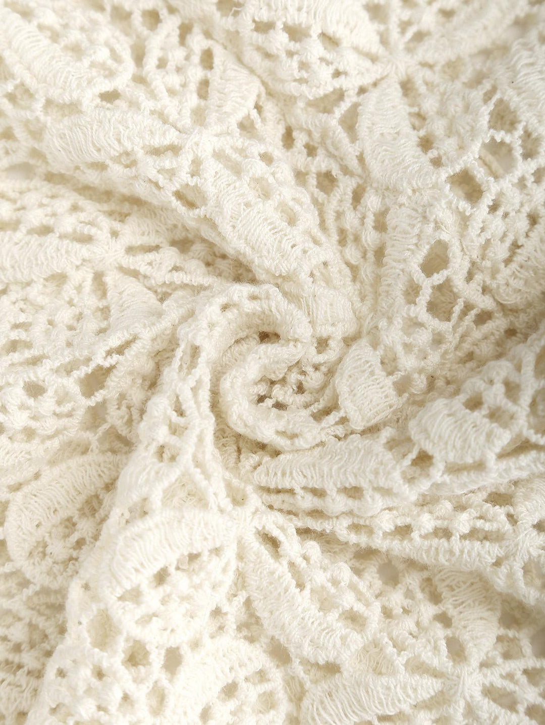 Hollow Out Crochet Fringed Triangle Cover Up Sarong