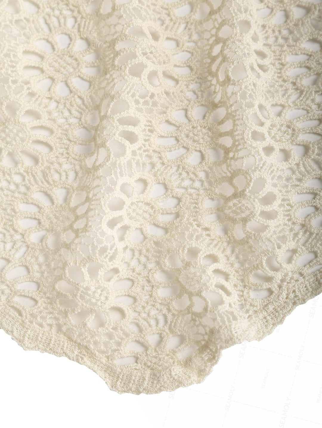 Crochet Hollow Out Floral Warp Knitting Triangle Cover Up Sarong