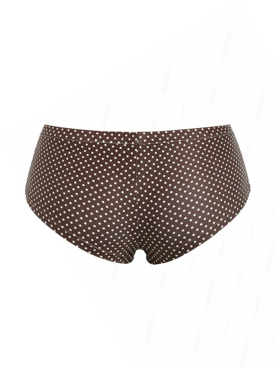 Seamolly 3 Piece Polka Dot Print Halter Brazilian Cheeky Boyshort Tankini Set