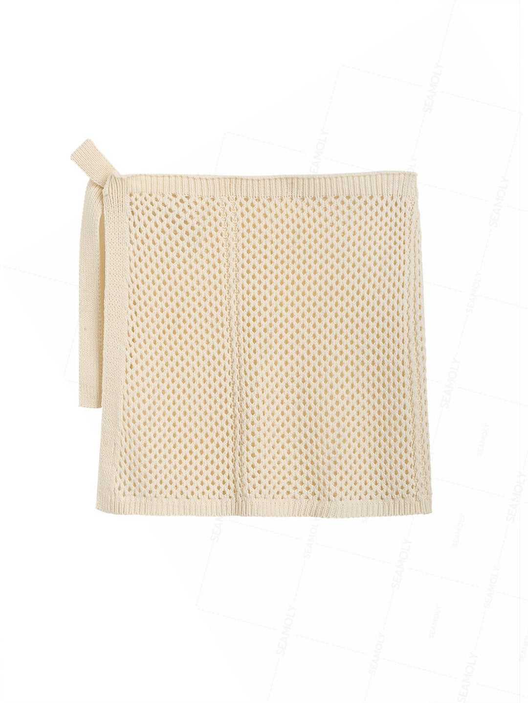 Crochet Hollow Out Tie Side Sarong Wrap Mini Cover Up Skirt