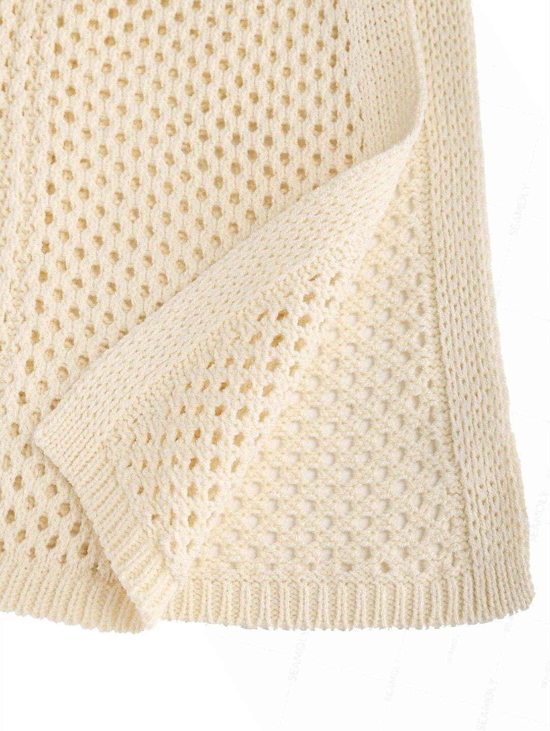 Crochet Hollow Out Tie Side Sarong Wrap Mini Cover Up Skirt