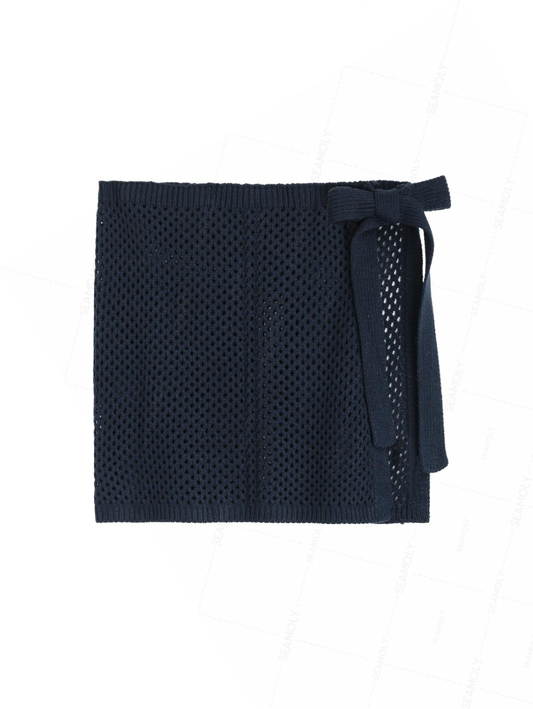 Crochet Hollow Out Tie Side Sarong Wrap Mini Cover Up Skirt